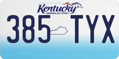 KY license plate 385TYX
