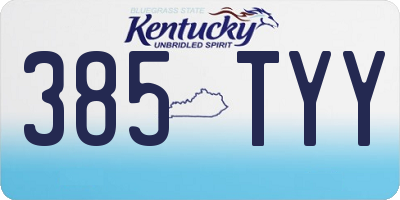 KY license plate 385TYY