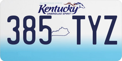 KY license plate 385TYZ