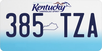 KY license plate 385TZA