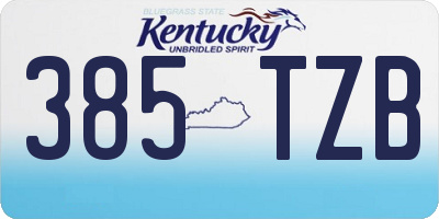 KY license plate 385TZB