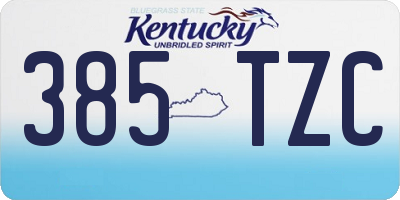 KY license plate 385TZC