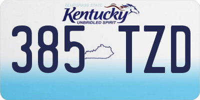 KY license plate 385TZD