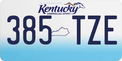 KY license plate 385TZE