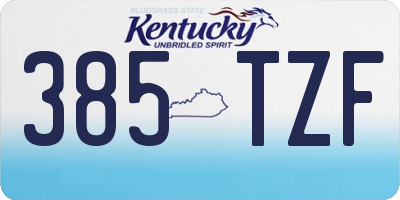 KY license plate 385TZF