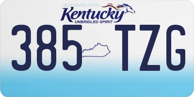KY license plate 385TZG
