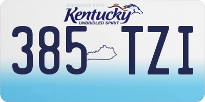 KY license plate 385TZI
