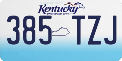 KY license plate 385TZJ