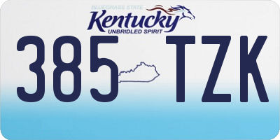 KY license plate 385TZK