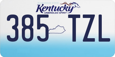 KY license plate 385TZL