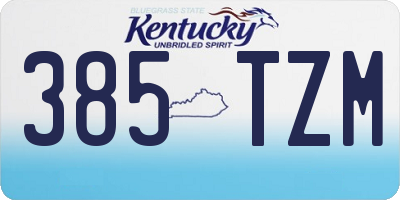 KY license plate 385TZM