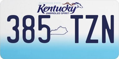 KY license plate 385TZN
