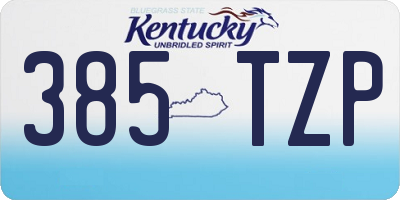 KY license plate 385TZP