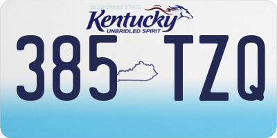 KY license plate 385TZQ
