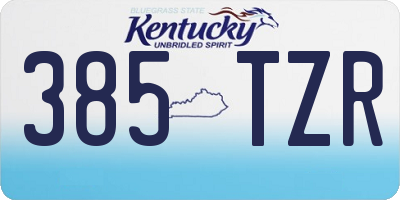 KY license plate 385TZR