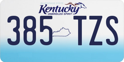 KY license plate 385TZS
