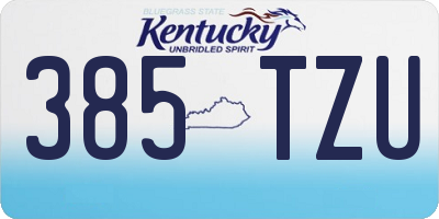 KY license plate 385TZU