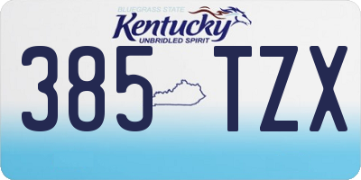 KY license plate 385TZX