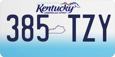 KY license plate 385TZY