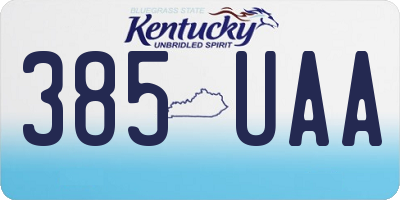 KY license plate 385UAA