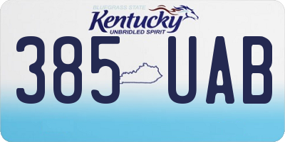 KY license plate 385UAB