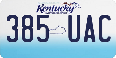 KY license plate 385UAC
