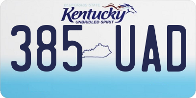 KY license plate 385UAD