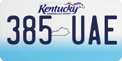 KY license plate 385UAE