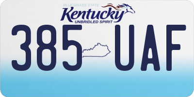 KY license plate 385UAF