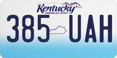 KY license plate 385UAH