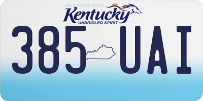 KY license plate 385UAI