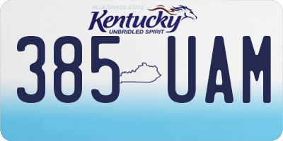 KY license plate 385UAM