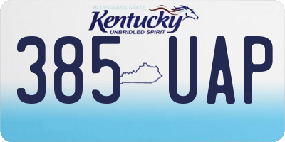 KY license plate 385UAP
