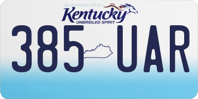 KY license plate 385UAR