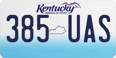 KY license plate 385UAS