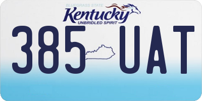 KY license plate 385UAT