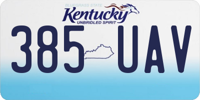 KY license plate 385UAV