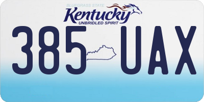 KY license plate 385UAX