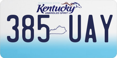 KY license plate 385UAY