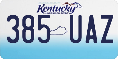 KY license plate 385UAZ