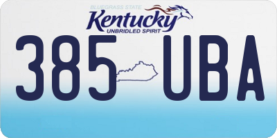 KY license plate 385UBA