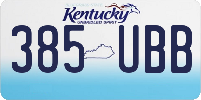 KY license plate 385UBB