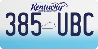 KY license plate 385UBC