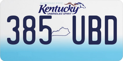 KY license plate 385UBD