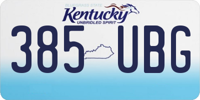 KY license plate 385UBG