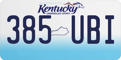 KY license plate 385UBI