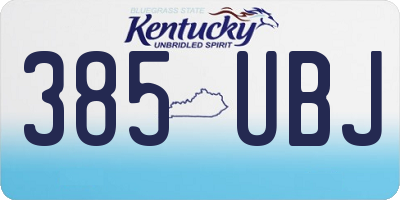KY license plate 385UBJ