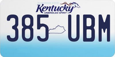 KY license plate 385UBM