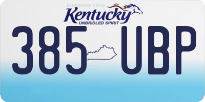 KY license plate 385UBP