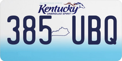 KY license plate 385UBQ